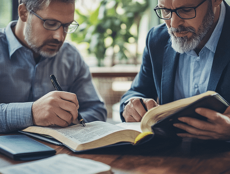 u6578118784_two_men_studying_the_bible_together_--ar_43_--v_6_730bea07-66fa-4cfc-9612-3e414df5e8be_2